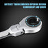 1PCS 18mm Open Flex-Head Ratcheting Wrench, Metric Spanner with 74 Teeth, Chrome Vanadium Steel