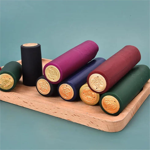 hougna 500pcs Heat Shrink Film Sealing Cap Wine Bottle Film Wine Heat Shrinkable Cap(Rose Red)