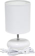 LT2005-WHT 1 Count (Pack 2), Simple Designs Stonies Small Stone Look Desk Bedside Table Lamp, of White