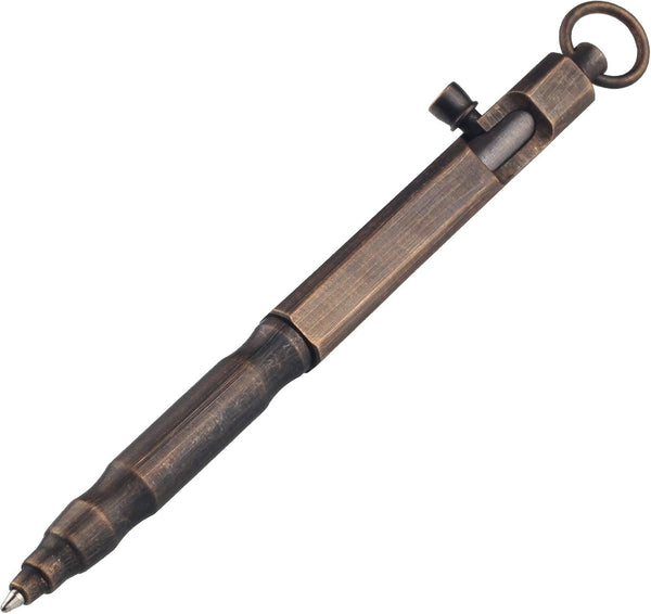 SMOOTHERPRO Solid Brass Bolt Action Pen, Square Shape for Tremor, Parkinson, Arthritic Pocket Business EDC Signature