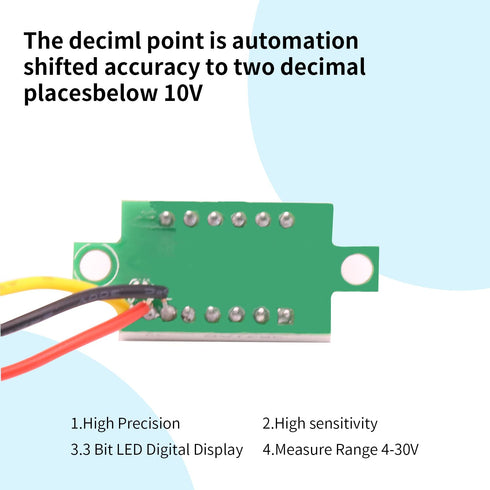 8Pcs Red 0.36 Inch DC LED Voltage Display Voltmeter, Digital DC Meter Head for Variable Power Display