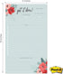 Modern Chic Floral Daily Notepad, 6" x 10" Sticky Note Fill in Priority List, Mint Coral Red Productivity Pad
