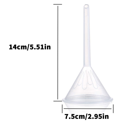 Plastic Funnel Set, 3 Pcs Lab PP Funnels, 100mm x 2, 75mm x 2, 50mm x 2 (Pack of 3)