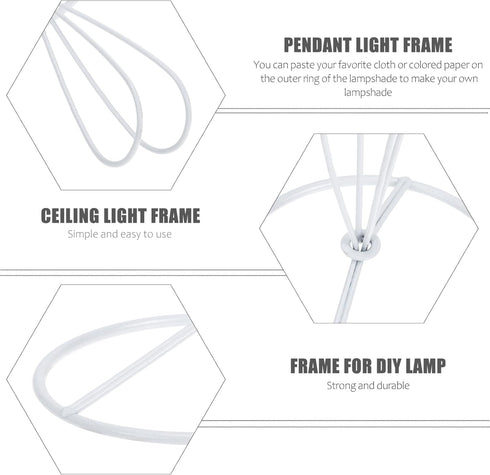 4-Pack 3.34X3.14X3.14In OSALADI Lampshade Frame Cone Shape Wire Lamp Cover with Ring Support for Diy Lamp Projects
