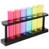 Juvale 4 Pack Plastic Test Tubes with Rack for Parties, 6 Colors (1.5 Ounces), Plant Propagation, Shot Glasses