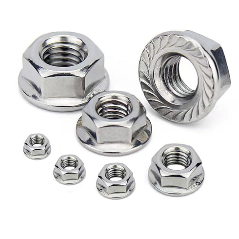 STORMCUBE #8-32 50 Pack 304 Serrated Flange Nuts Stainless Steel Hex Lock Nuts Full Thread for Industrial Construction
