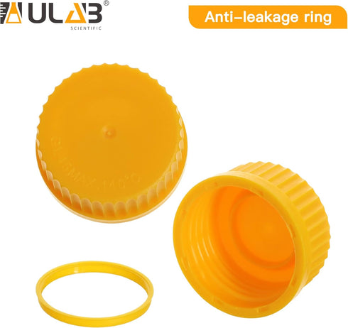 ULAB Round Media Storage Bottle, 100ml (3.4oz), 3.3 Borosilicate Glass, Pack of 12, GL45 Screw Cap