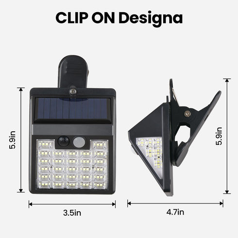 Thumok 72LEDs 600LM Gutter,Camping(1, Clip On Solar Lights Outdoor,Motion Sensor Outdoor Lights, Clip on Solar Fence