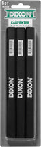 DIXON Industrial Carpenter Pencils, Medium, Black and Silver, 6-Pack