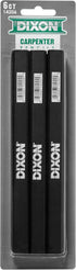 DIXON Industrial Carpenter Pencils, Medium, Black and Silver, 6-Pack