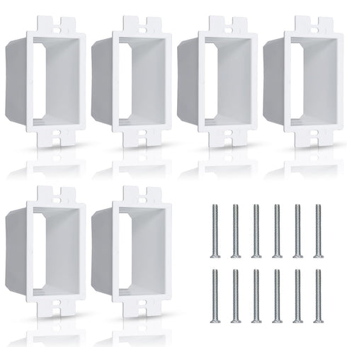 6PCS BE1-6 Electrical Outlet Box Extender, Single Gang with 12pcs Screws, Heavy Duty Plastic Unit Receptacle