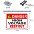 Danger High Voltage Sign, Keep Out Sign 10x14 Aluminum Durable/Weatherproof for Outdoor Use (4 Pack)