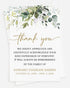 All Ewired Up Personalized Funeral Thank You Cards Eucalyptus Greenery Sympathy Acknowledgement
