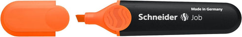 Schneider Job Highlighter, Chisel Tip, 1 + 5 mm, Black Barrel, Orange Ink, Box of 10