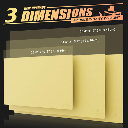 K KNODEL Large Desk Mat, Office Desk Pad, Computer & Laptop Mat, Desk Protector & Writing Pad (35.4"x17", Yellow)