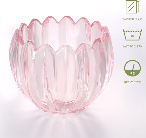 5" 4.25" 1 Pack Shenmoyl Tulip Lamp Shades Replacement, Dia. * H Pink Glass Sconce Shade Heavy and Thick for Wall