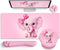 Elephant Mouse Pad Desk Mat Set, Kawaii Gaming Ergonomic Mouse Pad with Wrist Support for Office Supplies