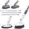 ITTAHO Tile Tub Scrubber Brush with 4 Cleaning Heads,59" Long Handle Stiff