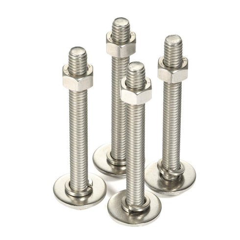 1/4-20 x 4 Hex Head Bolts with Hex Nuts and Washers, Fully Threaded Stainless Steel 18-8, 8 Sets