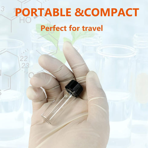 20 PCS 4 ML Clear Small Liquid Sample Glass Vials with Screw Caps, Leak-Proof Vial