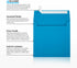 LUXPaper Square Invitation Envelopes, 6" x 6", Pool Blue, 80lb. Text, 50 Qty, Peel & Press