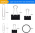 Sopito 300pcs Binder Clips Paper Clips Set with Rubber Bands for Office and School Supplies, Assorted Sizes