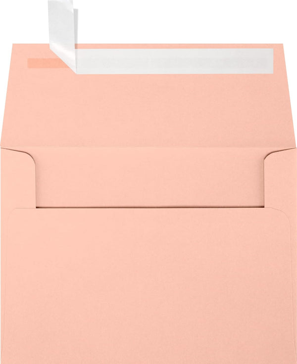 LUXPaper A4 Invitation Envelopes | 4 1/4" x 6 1/4" | Blush Pink | Peel & Press | 80lb. Text | 50 Qty