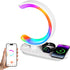 KEIWRLIGHT 4 in 1 Bluetooth Speaker Night Light with Wireless Charger, Atmosphere Lamp