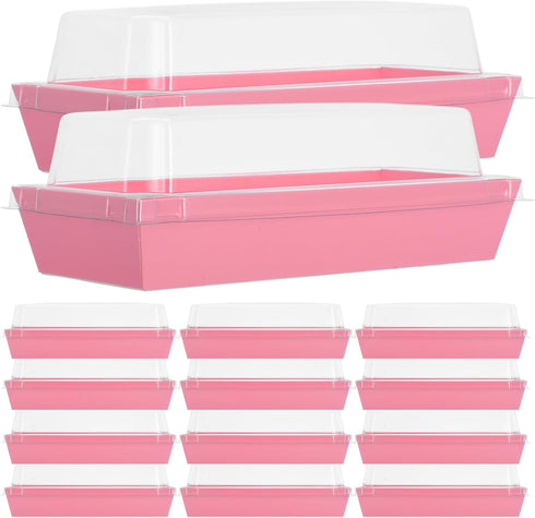 Zerodeko 50pcs Large Rectangular Sandwich Charcuterie Boxes with Lids, Disposable Bakery Takeout