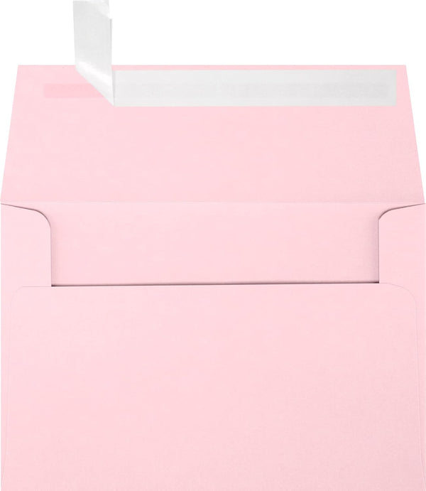 LUXPaper A4 Invitation Envelopes, Peel & Press, 4 1/4" x 6 1/4", Candy Pink, 80lb. Text, 50 Qty