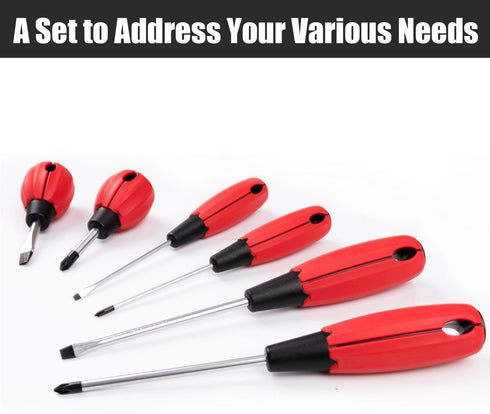 KURUI Magnetic Screwdriver Set, 6-Piece Tool Set with Professional Cushion Grip, Phillips and Flat Head