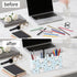 Ainavmxzs 4 Cute Cartoon Tooth Crown Acrylic Makeup Brush Holder With Compartments Hair Product Organizer Pen Holder