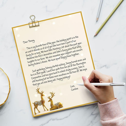 8.5"x11", 50 (2024037) Great Papers! Stationery Letterhead, Holiday Reindeer, Printer Friendly, Sheets