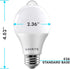 LUXRITE A19 LED Motion Sensor Light Bulbs, 60W Equivalent, Motion Activated Dusk to Dawn Sensor, 5000K Bright White, 2