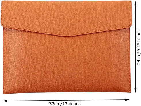 Enyuwlcm PU Leather A4 File Folder, Document Holder, Waterproof Portfolio Envelope Case with Snap Closure