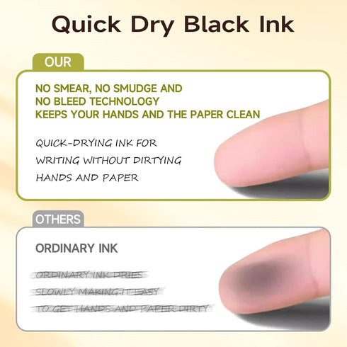RIANCY Gel Pens, 6 Pcs 0.5mm Black Ink Fine Point Aesthetic Pens for Office School Supplies