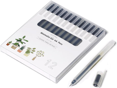 Black Pens, Extra Fine Point 0.5, Smooth Writing Japanese Style Pen, 12 Counts