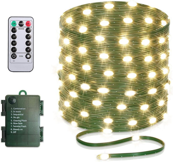 33ft Battery Operated String Lights, 100 LED Fairy String Lights Battery Powered