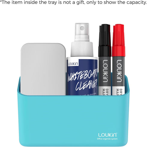 loukin Magnetic Marker Holder, Dry Erase Marker Organizer for Whiteboard or Refrigerators (Sky Blue) with Remote
