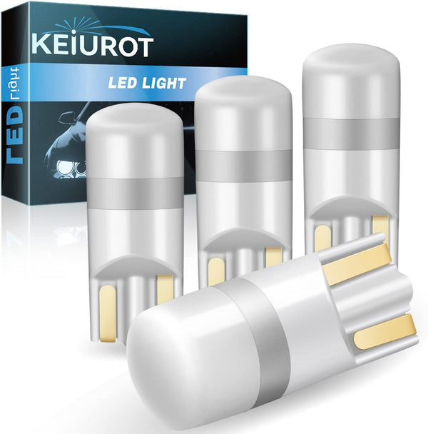 Keiurot House Number Light Bulb 194 193 LED Replacement Kit, White, 10-30Volt AC/DC, 4 Pack