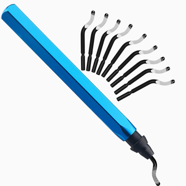 Deburring Tool with 10PCS Extra High Speed Steel Swivel Blades for 3D Printing, Metal, Wood, PVC