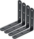 Floating Shelf Brackets L Brackets 4" x 4" Heavy Duty Black Corner