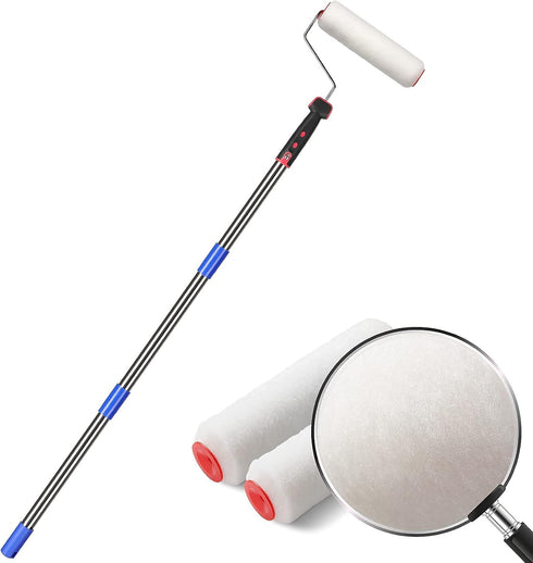 6FT Paint Roller Kits - 9.5 inches Roller Frame with 3 Covers and 60 inches Stainless Steel Handle