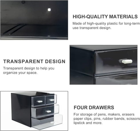 Desk Organizer with Drawer, Plastic Storage Box, Office Stationery Supplies Organizers, Desktop Organizer for Home,