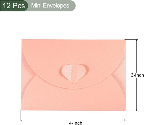 YOKIVE 12pcs Gift Card Envelopes, 10x7cm Mini Envelopes Small Envelopes Credit Card Size Bulk for Thank You Cards Graduation Greeting Wedding Birthday, Pink by YOKIVE