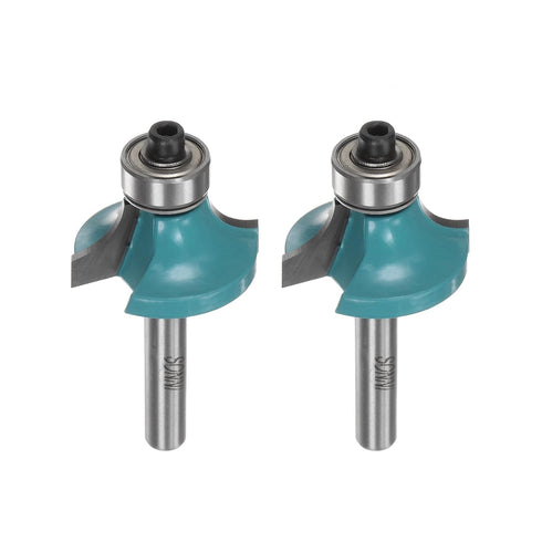 2pcs Roundover Router Bit, 1/4 Shank 5/16" Radius Carbide Tipped Edge Rounding Over Bit with Bearing Guide