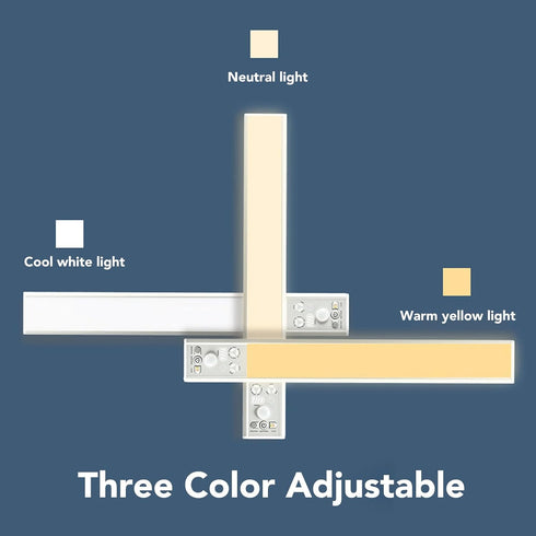 Fockety 3 Dimmable Counter Closet Under Cabinet Lighting, Color Under Light Rechargeable Light with Super Thin Motion