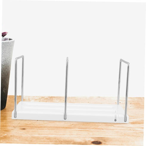 Stylish Metal Bookends - White Desk Organizer for Books