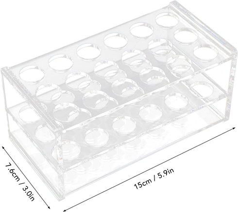 17mm Test Tube Rack with 18 Holes - Durable Transparent Holder for 10ml and 15ml Centrifuge Test Tubes