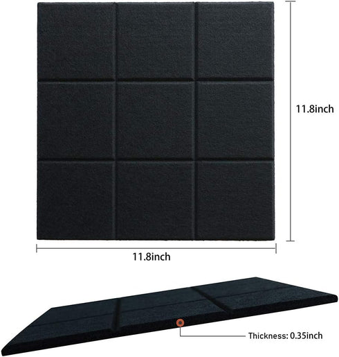 Large Cork Board Felt Board Tiles for Walls with 30 Push Pins, 11.8"x11.8" Pack of 6 Notice Boards